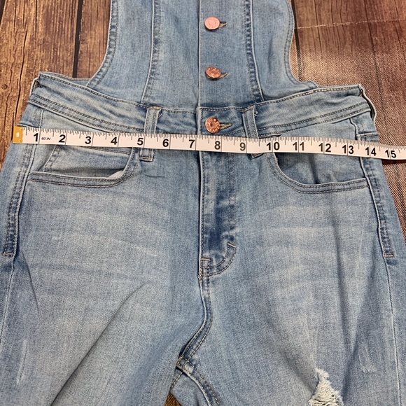 Guess Distressed Denim Skinny Overalls - Picture 3 of 8